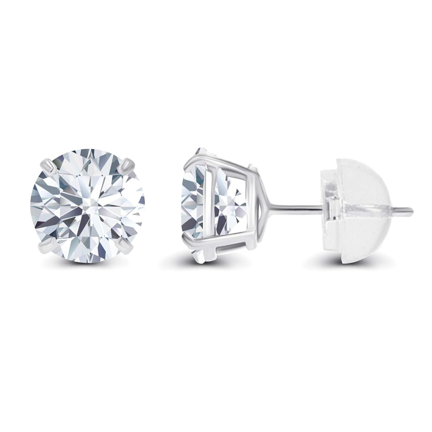 0.50 CTW Lab Grown Diamond Stud Earrings in 14K White or Yellow Gold – G VS
